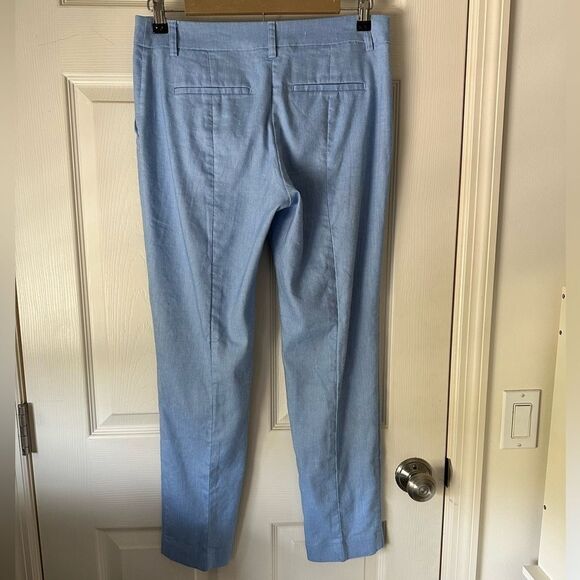 Ladies Express Columnist Ankle Mid Rise Stretch Slacks in Blue Size 4R - Picture 2 of 4